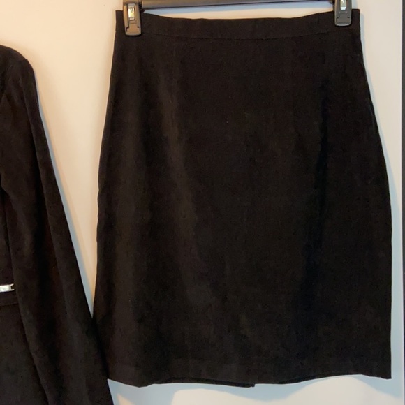 Worthington Black Faux Suede Skirt Set Size 10 - Picture 3 of 10